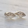 Sterling Silver Leaf Stud Earrings Dainty Everyday Small Studs Size