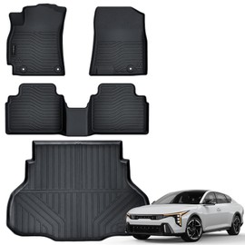 Auxko All Weather Floor Mats Cargo Mat Fit for 2025 Kia K4 Sedan TPE Liners Accessories for Kia K4 Sedan 2025 All Season Guard Odorless Anti-Slip Floor Mats Cargo Liner