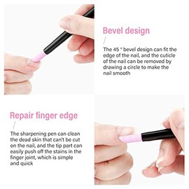 Juego De 5 Limas De Piedra Pmez Para Uas, Arte De Uas, Piedra De Cuarzo, Pluma Para Pulir, Exfoliante, Empujador De Cutculas, Varilla De Pulido Para  