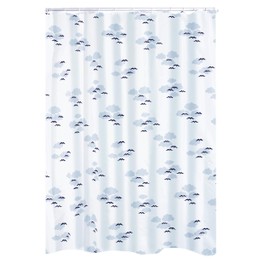 Ridder 463630-350 Shower Curtain Textile Including Rings 180 x 200 cm Heligoland Blue