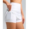 SANTINY Women's High Waisted Swim Skirt with Pocket Tummy Control