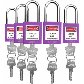 Lockout Tagout Lock - 5 Loto Safety Padlocks for Lock Out Tag Out Stations and Devices