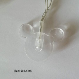 Penfly 1.65m 10LEDs Decorative Cartoon Animal Mouse Night Mood Light Romantic Lamp for Home Indoor Bedroom Party Festival Décor (Red)