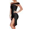 Women's One Shoulder Side Split Bandage Bodycon Club Midi Dresses