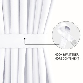 DWCN French Door Curtains – Rod Pocket Thermal Blackout Curtain for Doors with Glass Window, Kitchen and Patio Doors for Privacy, 25 X 80 Inches Length, 1 Curtain Panel with Tieback, Pure White