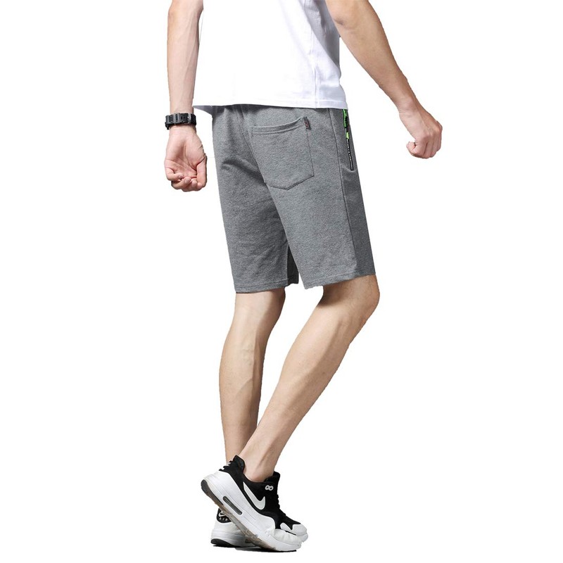 Tansozer Men’s Sport Shorts with Zip - grey, size: l