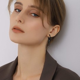 U7 Teenage Boys Black Cool Drop Mens Hoop Earrings Viking Gift Dangly Jewelry Huggie Earingsings For Girls