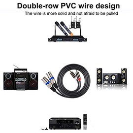 Cable de audio, 1.5 metros Cable de conexión de audio Cable de PVC de doble fila Línea macho a macho para cable RCA a XLR para mezcladores de micrófono, amplificadores de auriculares