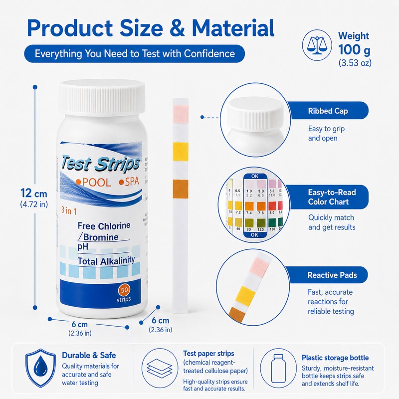 Water Test Strip Kit for Home Water Checks – 100-Count