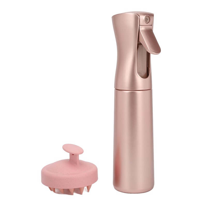 Hair Shampoo Brush Pink 300ml Spray Bottle Silicone Massage Scalp