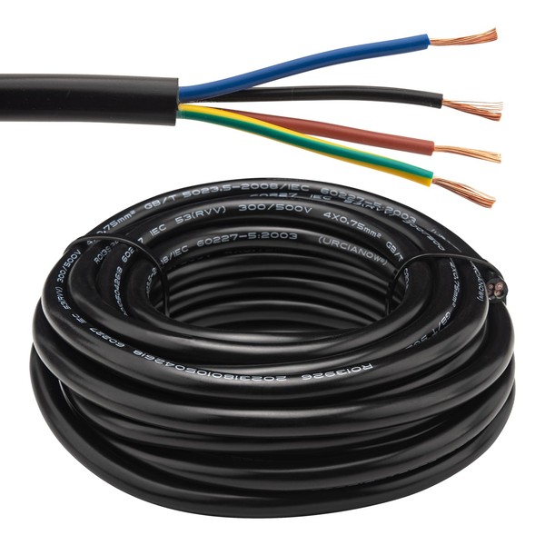18 AWG 4 Conductor RVV Cable 16.4ft Flexible PVC Jacket