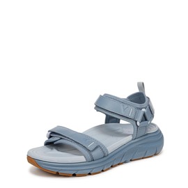 VIONIC Women's Walk Max Wanderer Sandal, Vintage Blue Haze Leather & Mesh, 7.5