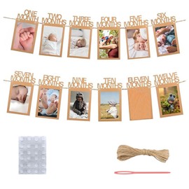 Photo Banner Photo Garland Birthday for 1 to 12 Months Baby Photo Garland Babies First Year Garland Birthday Decoration Hanging Wall Decoration for Girls Boys Party Decoration Garland