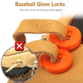 AliBall Glove Locks, Lace Locks for Baseball Glove 8 Pack, Never Need Thying Knots Again, Strong Elasticity, Made Plastic and Springs, Fits All Gloves, Baseball Glove Accessories (Orange Tiger)