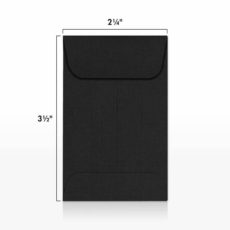 LUXPaper #1 Coin Envelopes in 80 lb. Black Linen, Envelopes
