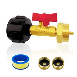 KERUKEXI Propane Refill Adapter Direct Fitting Coupler with On/Off Control Valve From QCC1 Type1 Straight Connect 1 LB Propane Tank Bottle Cylinder for RV Camper BBQ Gas Grill