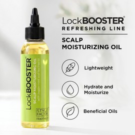 Style Factor LockBOOSTER Scalp Moisturizing Oil – Lightweight Hydration with Peppermint & Tea Tree Oil for revitalizing Braids, Locs & Twists – Soothes, Nourishes and Supports Scalp Care – 4 oz