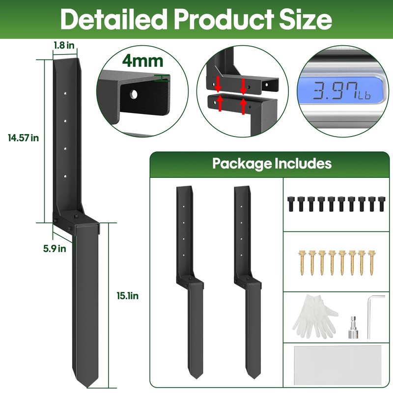 Fence Post Repair Kit 2 Pack, 8mm Double-Layer Thickened Fence