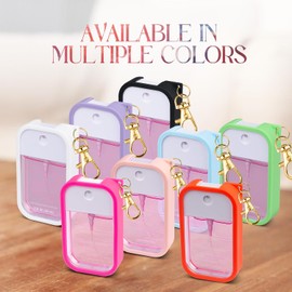 VANEST Silicone Case Compatible with Touchland Hand Sanitizer Spray, Protective Case with Keychain for Power Mist and Glow Mist 1 fl oz, Hand Sanitizer Spray Accessory (Hot Pink, 1 Pack)