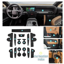 SHAOHAO for 2026 Hyundai Palisade Door Slot Mats Fit for 2026 Hyundai Palisade Accessories Center Console Mat 2026 Palisade LX3 Cup Holder Insert Mat Non-Slip Gate Slot Pad (Only for 7-Seat) Black