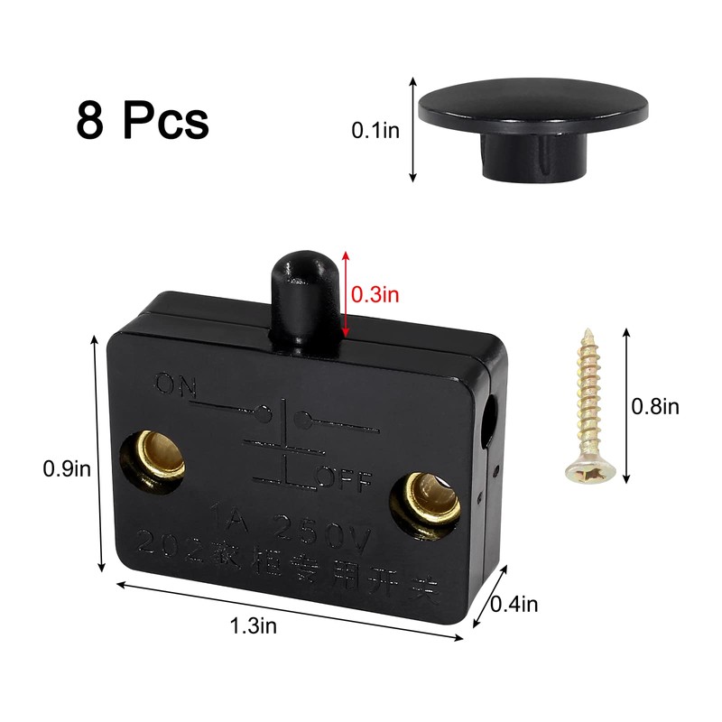 Litoexpe 8 Pcs Cabinet Light Switch, Pantry Door Lamp, Normally