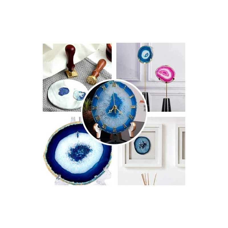 Blue Agate Coasters Set for Coffee Table (Blue 2PK)