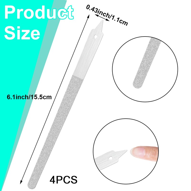 4 PCS Diamond Nail File Double Sided Fingernail Files