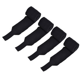 4Pcs Horse Leg Warp, Polyester Self Adhesive Breathable Wear Resistant Animal Leg Bandage for Cows Horses Dogs Cats(Black)