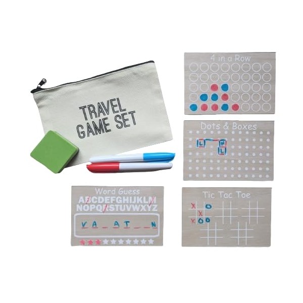 Travel Game Set for Kids - Reusable Dry Erase Games