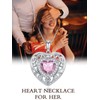 HVQP Heart Pink Tourmaline Necklace for Women - 925 Sterling