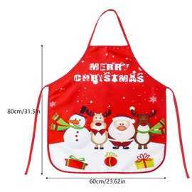 Christmas Kitchen Apron, Cartoon Snowman Elk Santa Apron Christmas Aprons Adult for Xmas Party Chef Cooking, Baking, BBQ, Home, Christmas Decoration