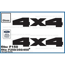 Decal Mods 4x4 Decals Stickers for Ford F150 (2015-2020) and F250 F350 (2017-2020) Set of 2 (White Gloss) - CW_Solid