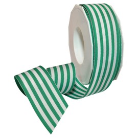 Morex Ribbon Polyester Grosgrain Striped Decorative Ribbon, 20 Yard, Emerald, 1-1/2 in
