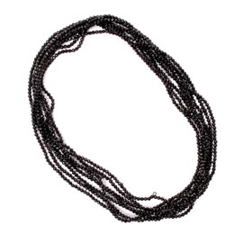A&M GEMS & JEWELS Natural Black Spinal Gemstone, Minimlaist Beaded Jewelry, 2 mm Faceted Round Beads 100 Inches Necklace, Multi Layer Design Beaded Necklace, Unisex Jewelry