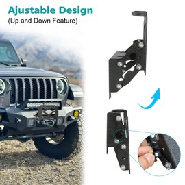 SUNPIE License Plate Mount for 10inch Hawse Fairlead - Universal License Plate Holder for Front Bumper Winch, for Off-Road Trucks, RV Bumpers Flip-up Licenses Bracket