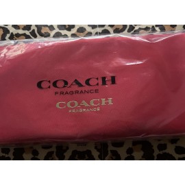 COACH Fragrance Toiletry Pouch Bag Red Gold Heart Zipper Travel Makeup NEW
