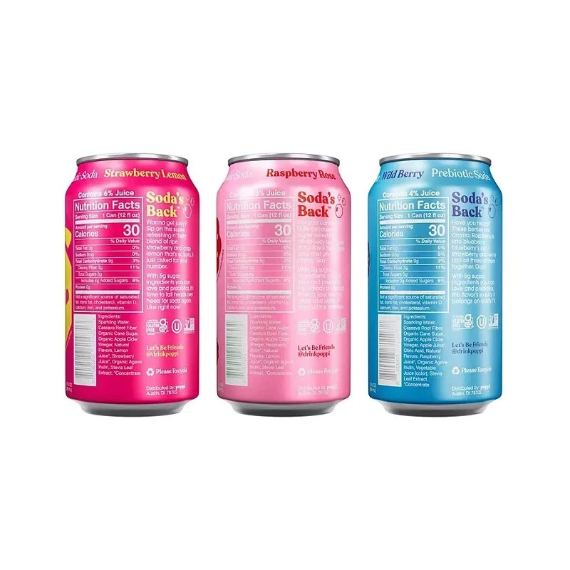 poppi Prebiotic Soda Tastemakers Variety 12 fl. oz., 15 pk