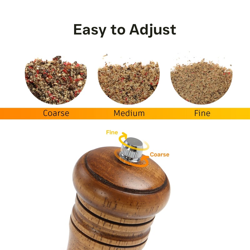 M JINGMEI Wooden Salt and Pepper Grinder Set, Premium Oak
