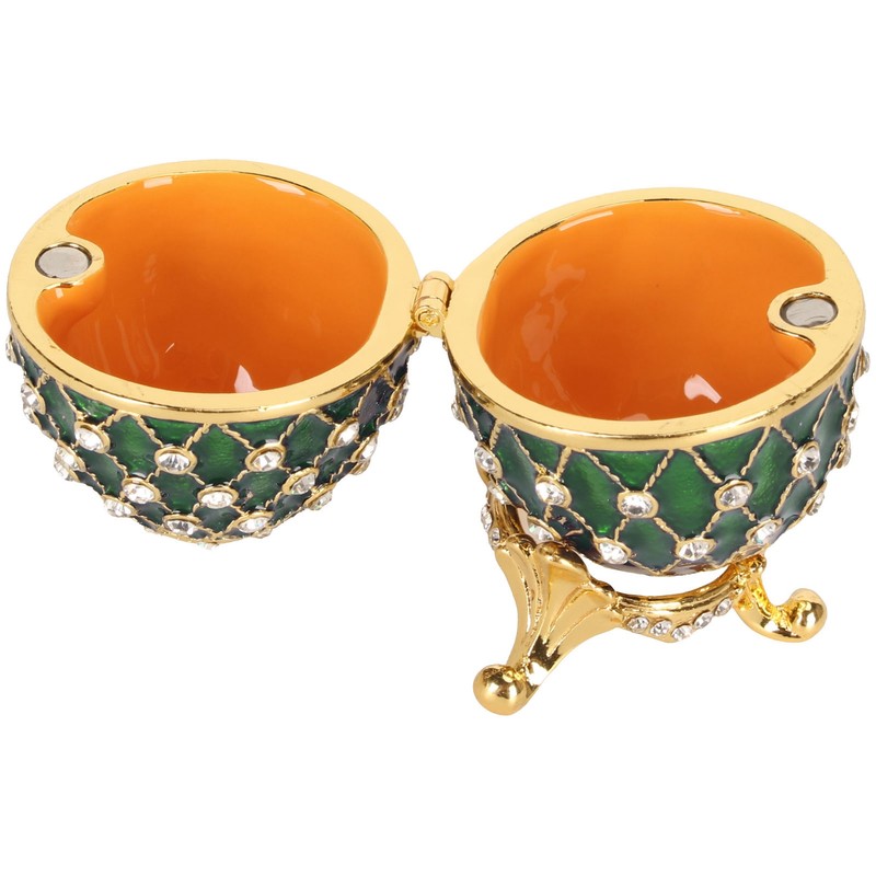 Egg Trinket Box Zinc Alloy Sparkling Rhinestone Exquisite Elegant Metal