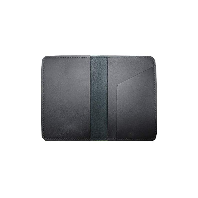 Leather Top Stub Checkbook Cover, Black