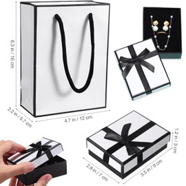 RUINIPOT 4 Pcs-Gift Box Set - Bridesmaid Proposal Box, Small Gift Box, Jewelry Gift Box, Large Gift Box, Perfect for Presents, Prenatal, Necklace Box, Ring Box.