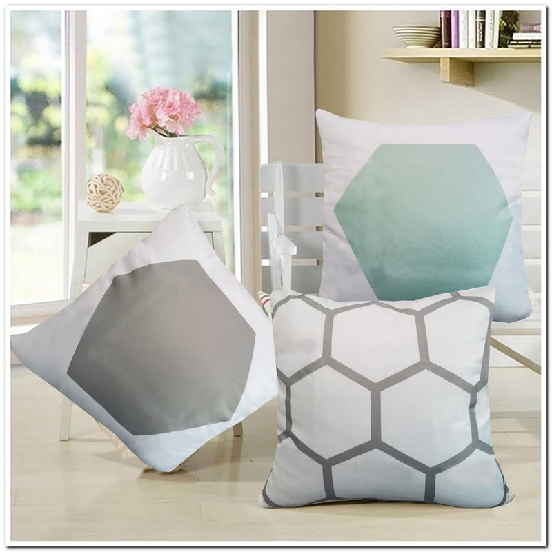Aitliving Decorative Throw Pillow Case Shell A Hexagon Couch Cushion