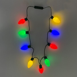 NEARTOP LED Christmas Xmas Light Up Necklace Bulb for Holiday Party Favors 9 LED Bulbs - Ugly Christmas Sweater Accessories (4 Pack)