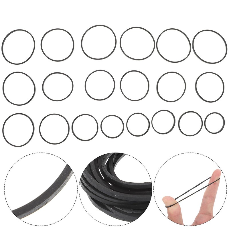 SEWACC 20pcs Recorder Rubber Belt Repair Maintenance Durable Rubber Belt