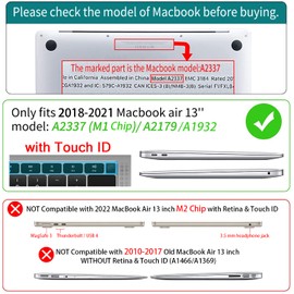 Teryeefi for 2018-2020 MacBook Air 13 Case M1 (A2337/A2179/A1932), Kickstand Shockproof Heavy Duty Hard Shell & Keyboard Cover & OTG Adapter for Air 13.3 inch with Retina & Touch ID, FW-Blue