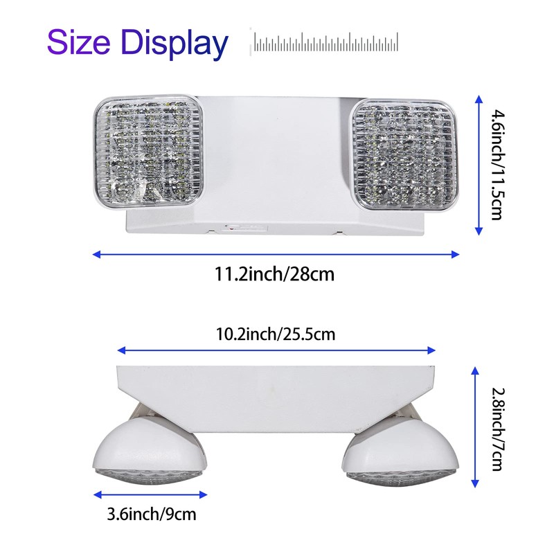 GZRUIYANG LED Emergency Lights with Battery Backup, Commercial Emergency Light