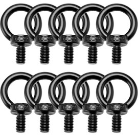 ORTAVA Eye Bolt M4, A2V2A Stainless Steel Eye Bolt, Black Oxide, Pack of 10 Eye Bolts M4 for Hanging and Fixing