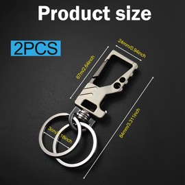 TUYOBG Carabiner Keyring Set of 2 - Durable Metal Alloy Bottle Opener Keyring - Compact Multipurpose Carabiner Hook for Camping, Hiking, Outdoor & Everyday Use