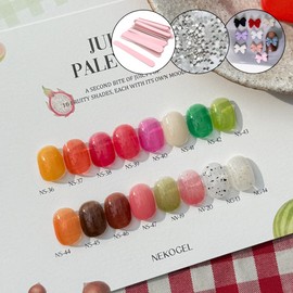 classic nail Nekogel Juicy Palette 2 Fruit Nail Glitter Syrup Gel / 네코젤 쥬시팔레트2 과일네일 글리터 시럽젤