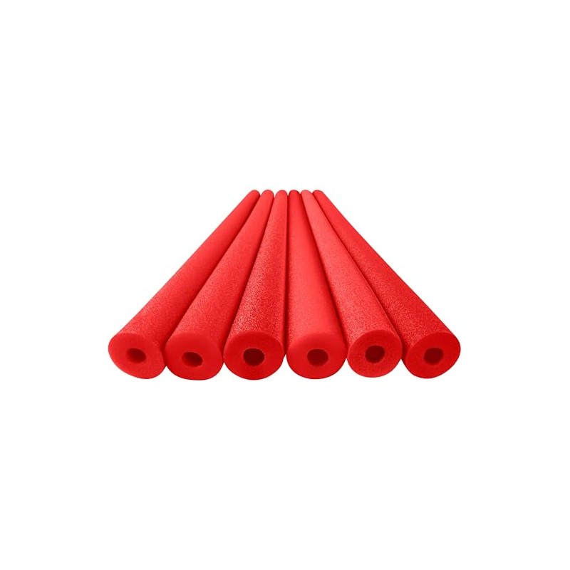 Play22 Pool Noodles Foam 6 Pack - Soft Large Red